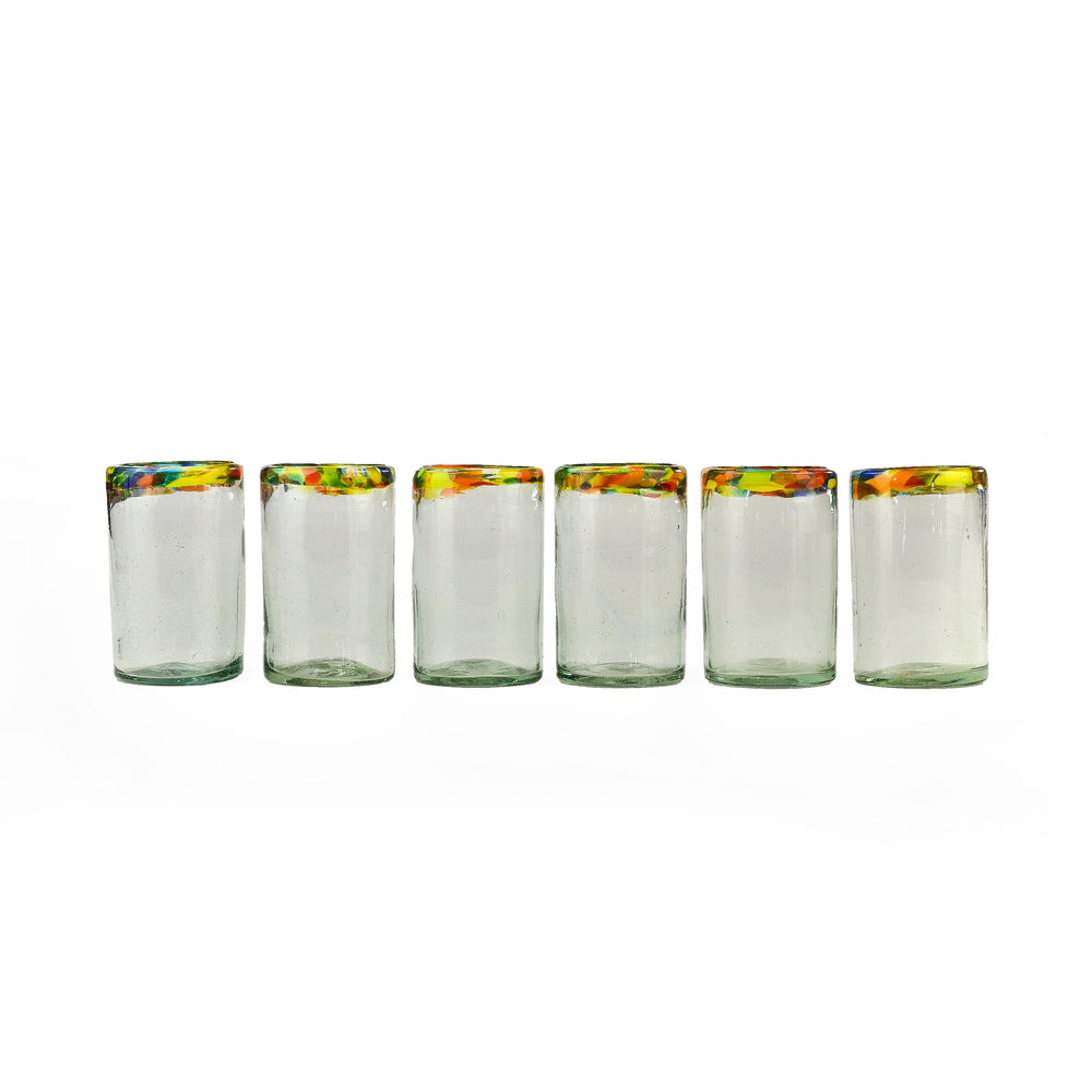 Recycled Glass Confetti Tumbler Glasses, Set of 4