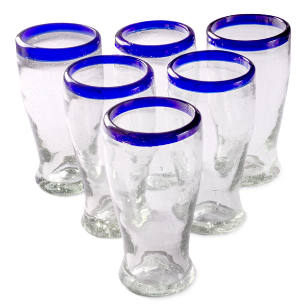 ARC Heavy Duty Beer Pint Glasses 16 oz. Set of 10 - USA Made, Restaurant  Glassware for Beer, Cocktails - Blue 