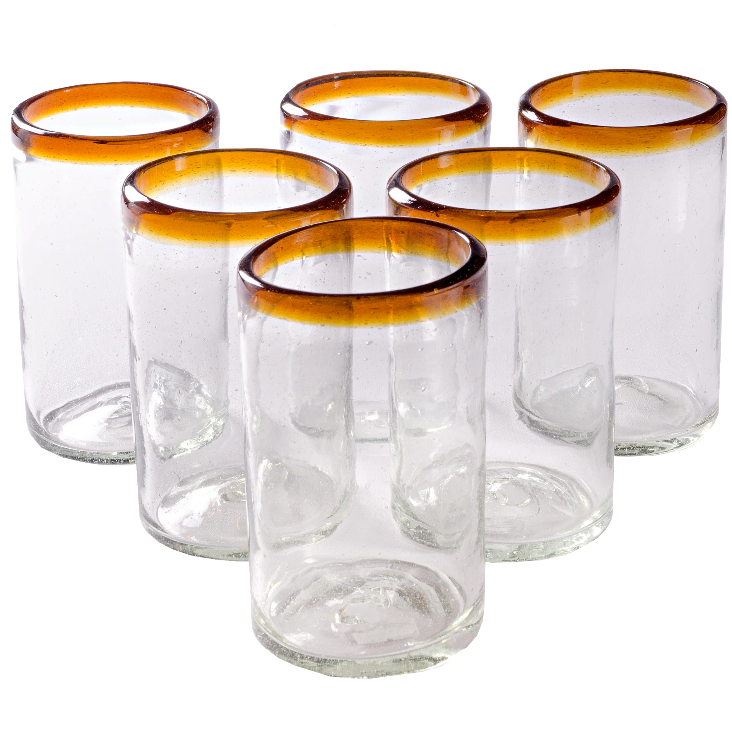 Amber Rim Tumbler - 16 oz - Set of 6 - Orion's Table